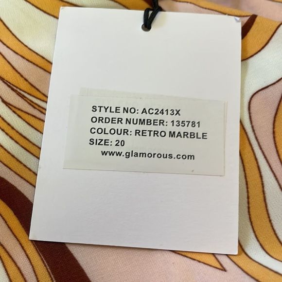 Glamorous Curve wide leg high waisted pants in marble print Size US 16 - Picture 4 of 7